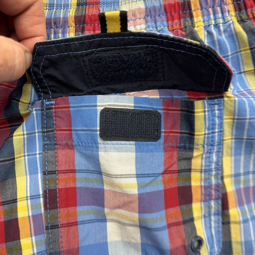 Blue Harbour Swim Trunks Mens XL (39-41) Red Plaid Lined 6.5